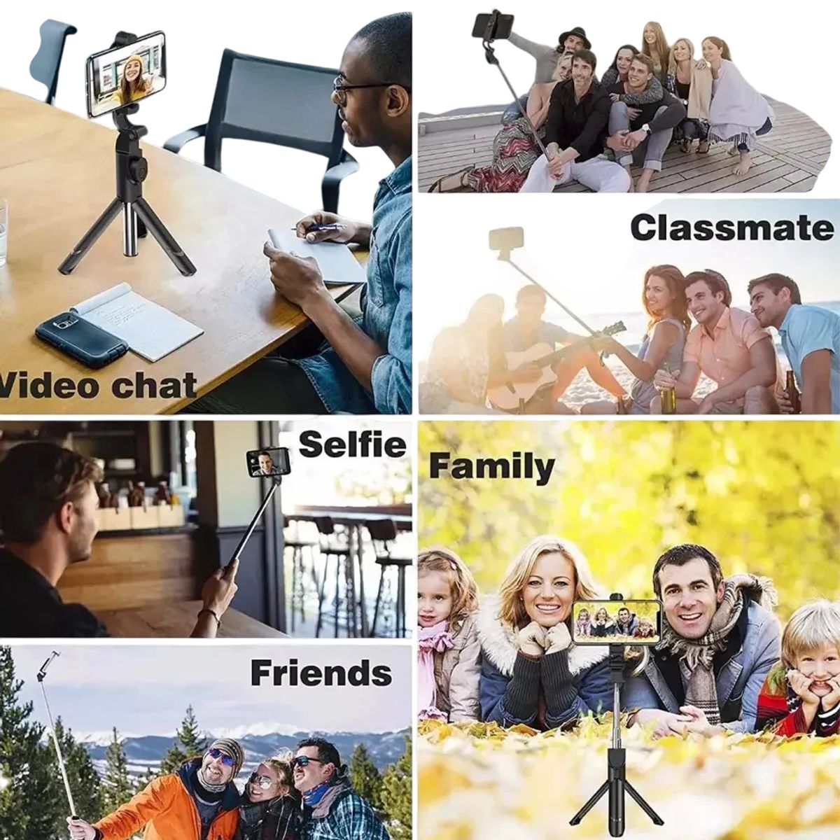 GENERICO - Kit Monopod Bluetooth Selfies + Tripode