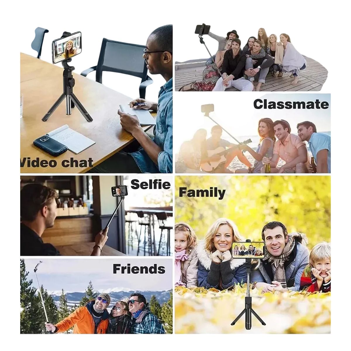 GENERICO - Kit Monopod Bluetooth Selfies + Tripode