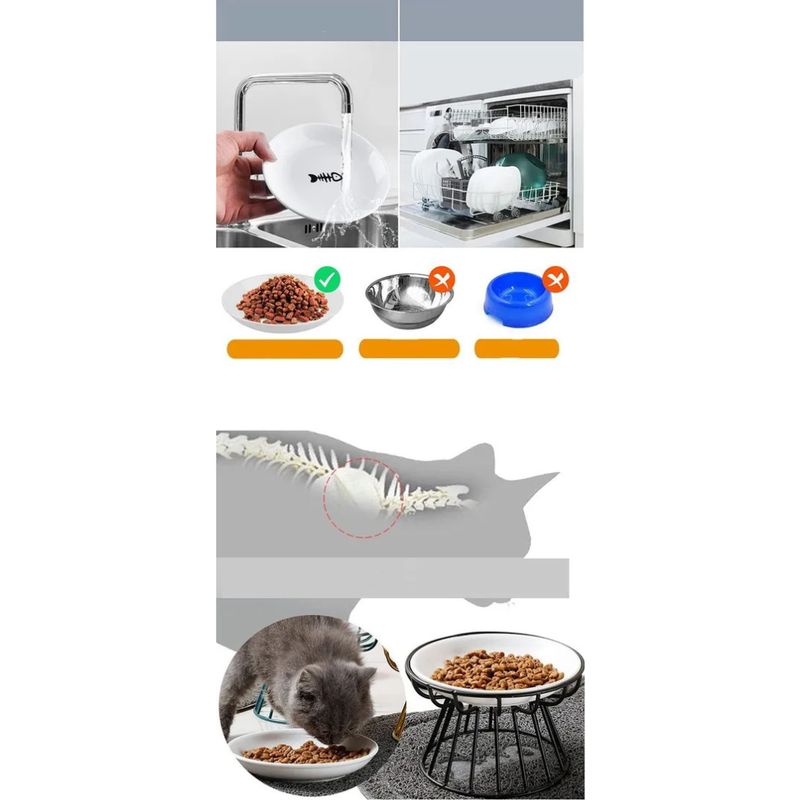 GENERICO - Plato Elevado Ceramica Estilo Europeo Para Mascota