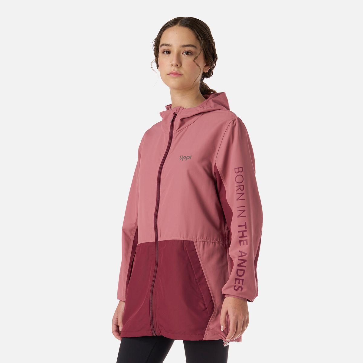 LIPPI - Chaqueta Teen Girl Nightfall Windbreaker Hoody Jacket Rosa Oscuro