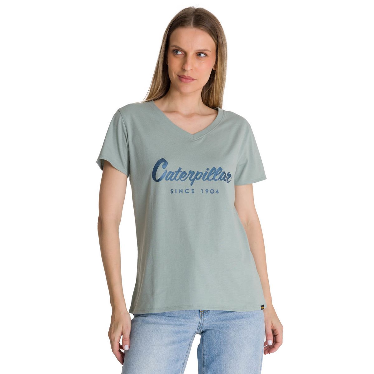 CAT - Polera Manga Corta Mujer Since 1904 Cian CAT