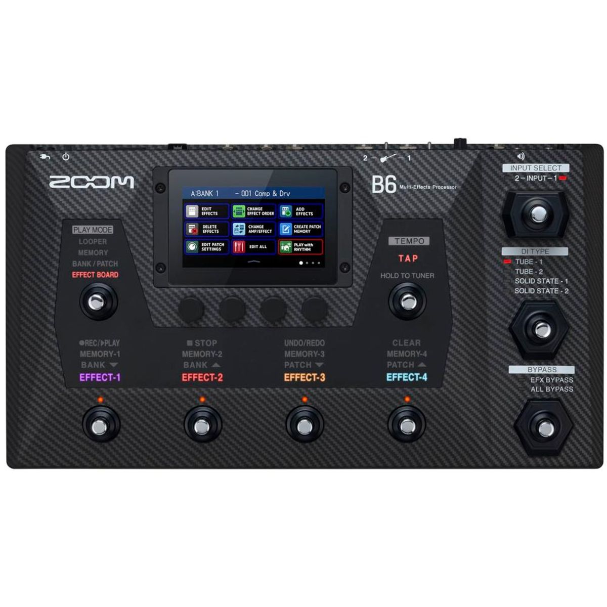 ZOOM - Pedalera Multiefecto Para Bajo Zoom B6