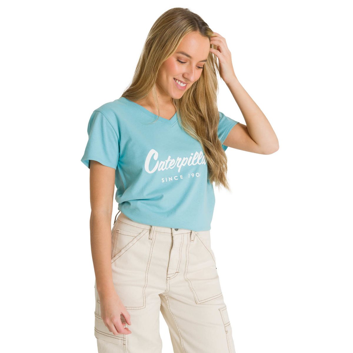 CAT - Polera Manga Corta Mujer Since 1904 Celeste CAT