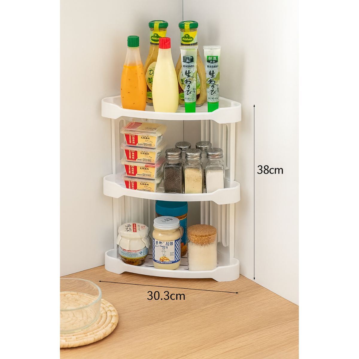 GENERICO - Esquinero Organizador De Baño Cosmético Maquillaje 3 Niveles