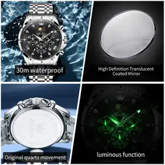 GENERICO - Reloj Deportivo de Cuarzo Multifuncional con Caja de Acero Inoxidable