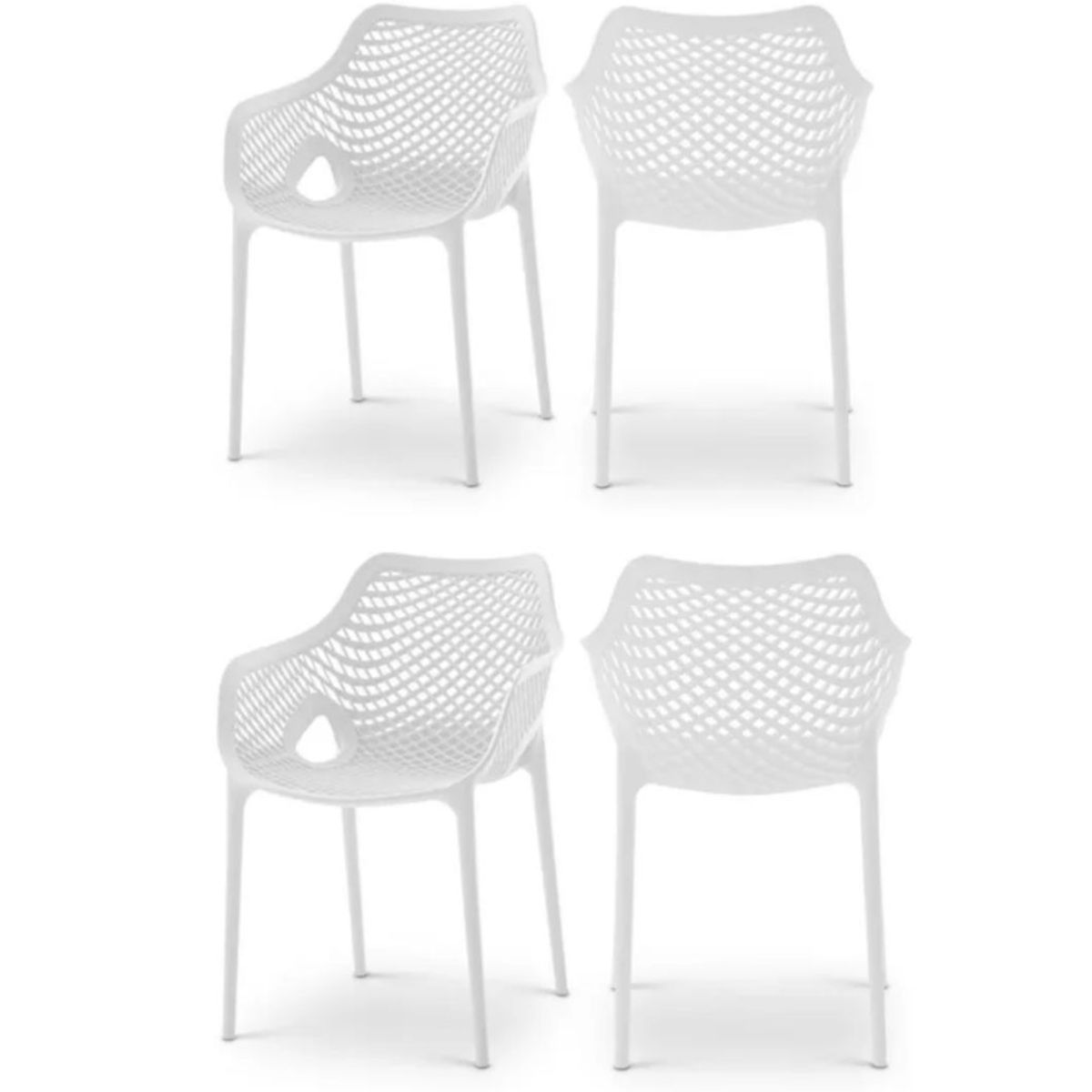 HABITA2 CHILE - Pack 4 Butaca Silla con Apoyabrazos Polipropileno City