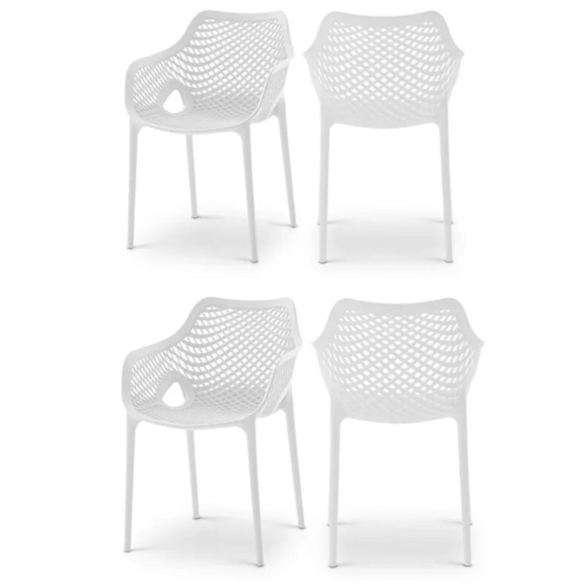 HABITA2 CHILE - Pack 4 Butaca Silla con Apoyabrazos Polipropileno City