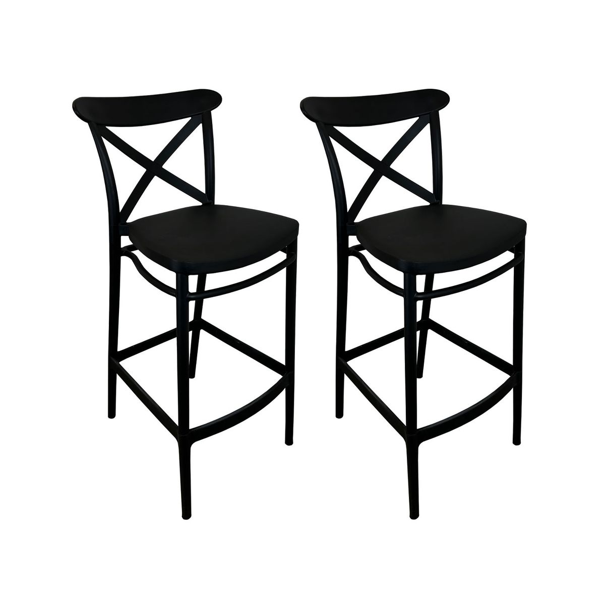 Pack 2 Taburetes Bar Crossback Negra, marca ALAIA HOME - Foto Principal