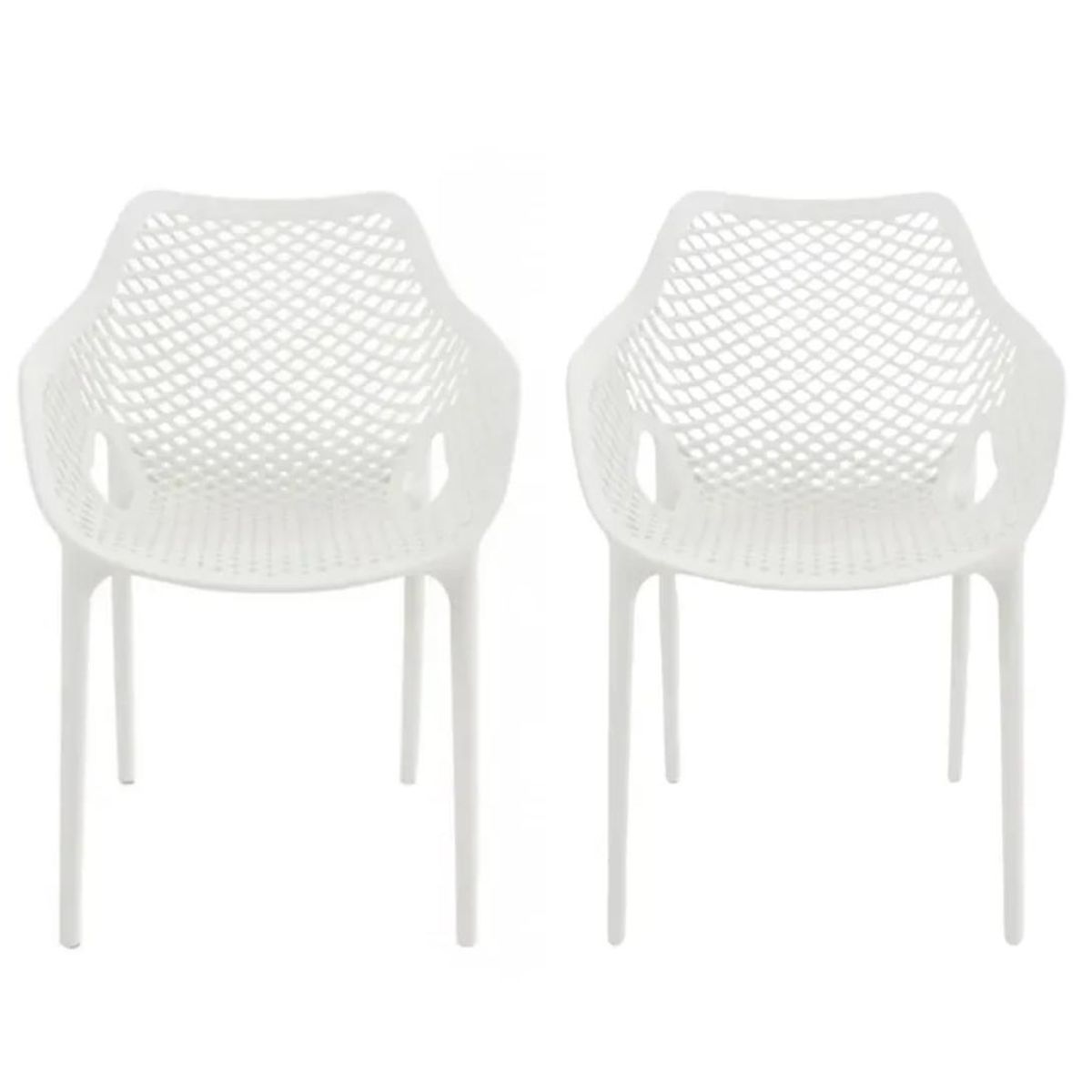 HABITA2 CHILE - Pack 2 Butaca Silla con Apoyabrazos Polipropileno City - Negro