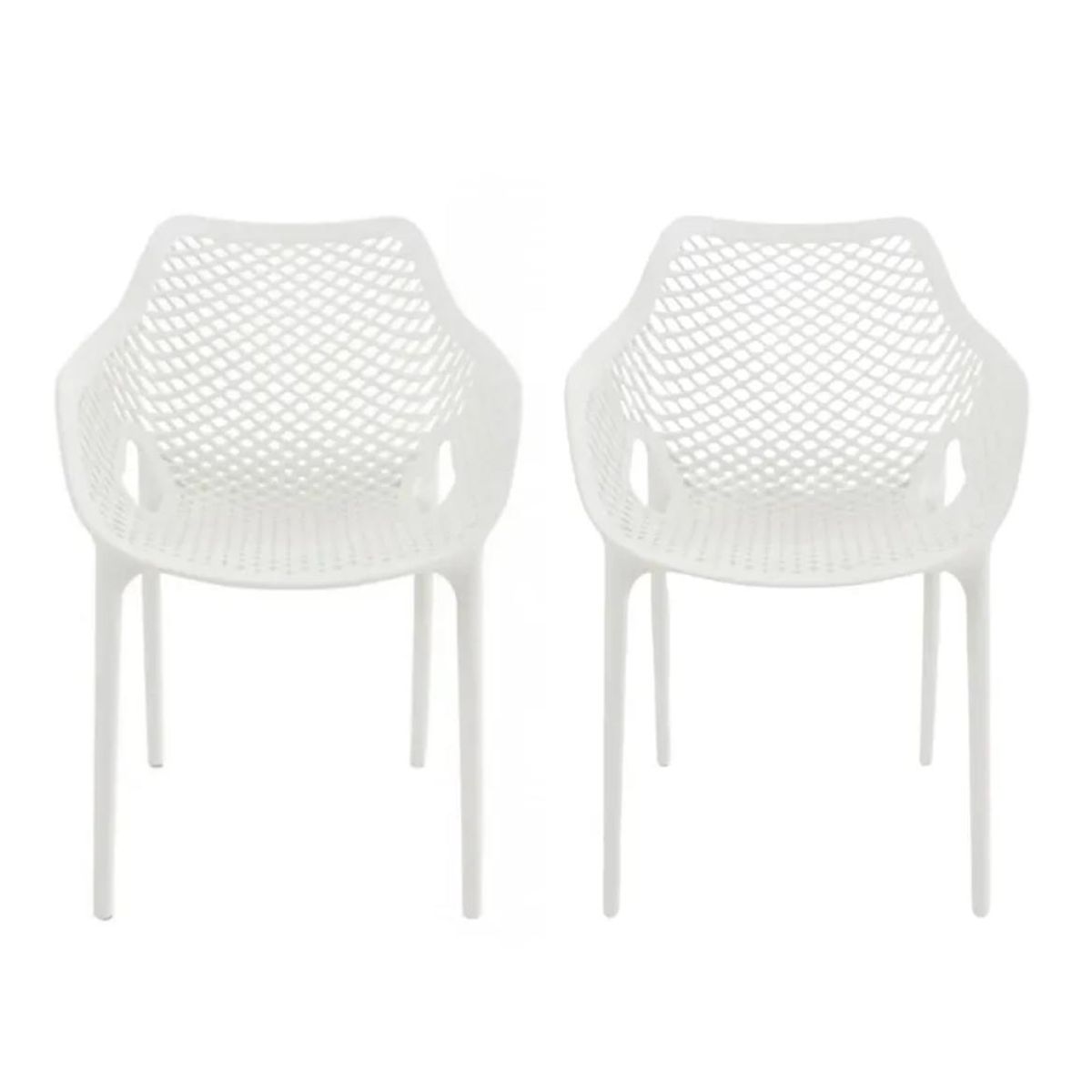 HABITA2 CHILE - Pack 2 Butaca Silla con Apoyabrazos Polipropileno City - Negro