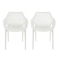 Pack 2 Butaca Silla con Apoyabrazos Polipropileno City - Negro