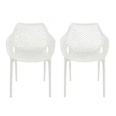 HABITA2 CHILE - Pack 2 Butaca Silla con Apoyabrazos Polipropileno City - Negro