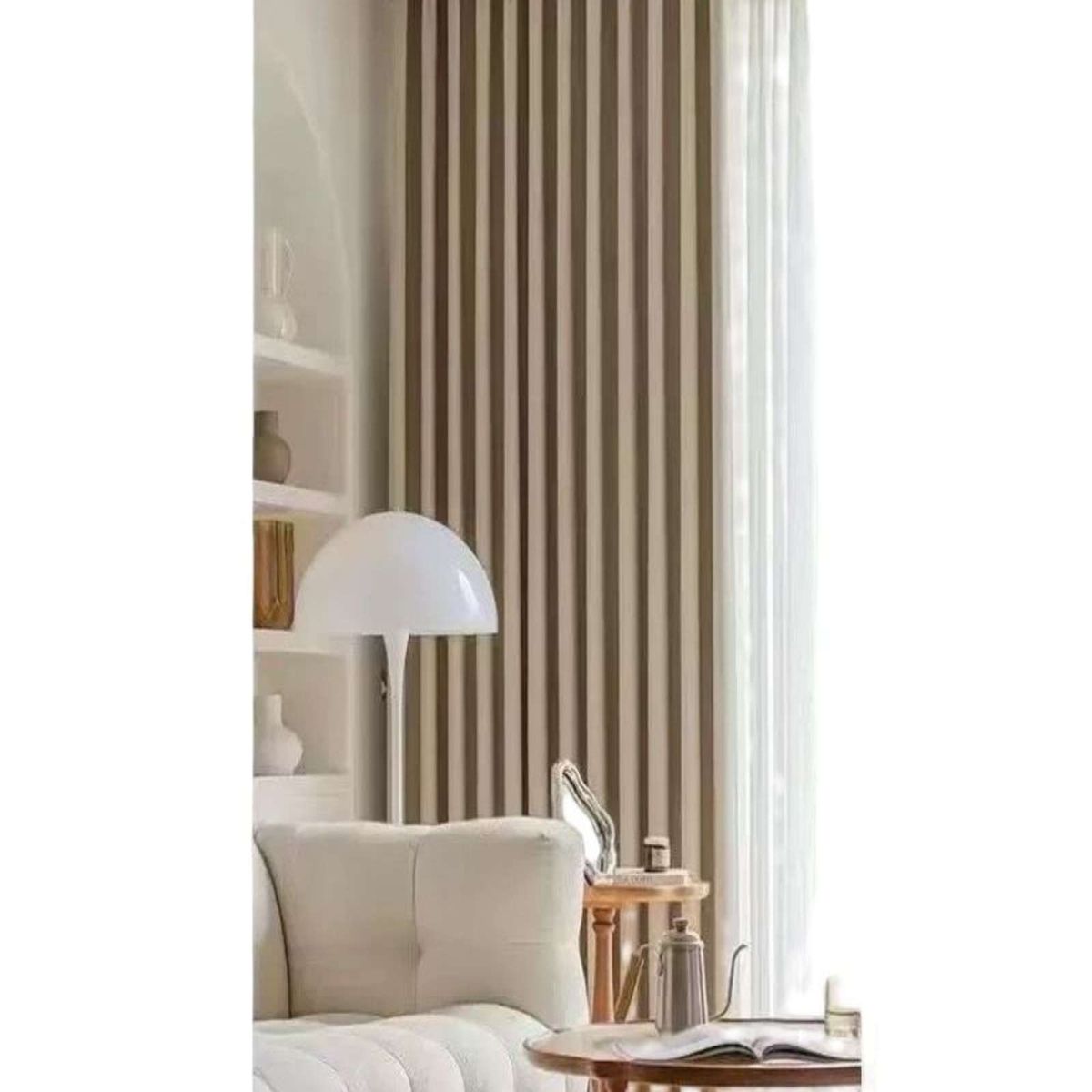 GENERICO - CORTINA LIVING DORMITORIO CON ARGOLLA BEIGE