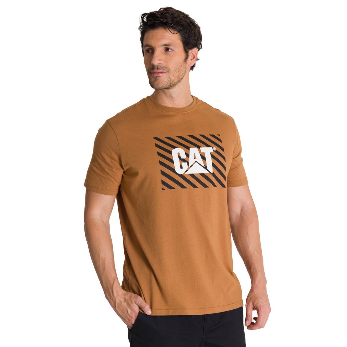 CAT - Polera Manga Corta Hombre Everyday Workwear Café CAT