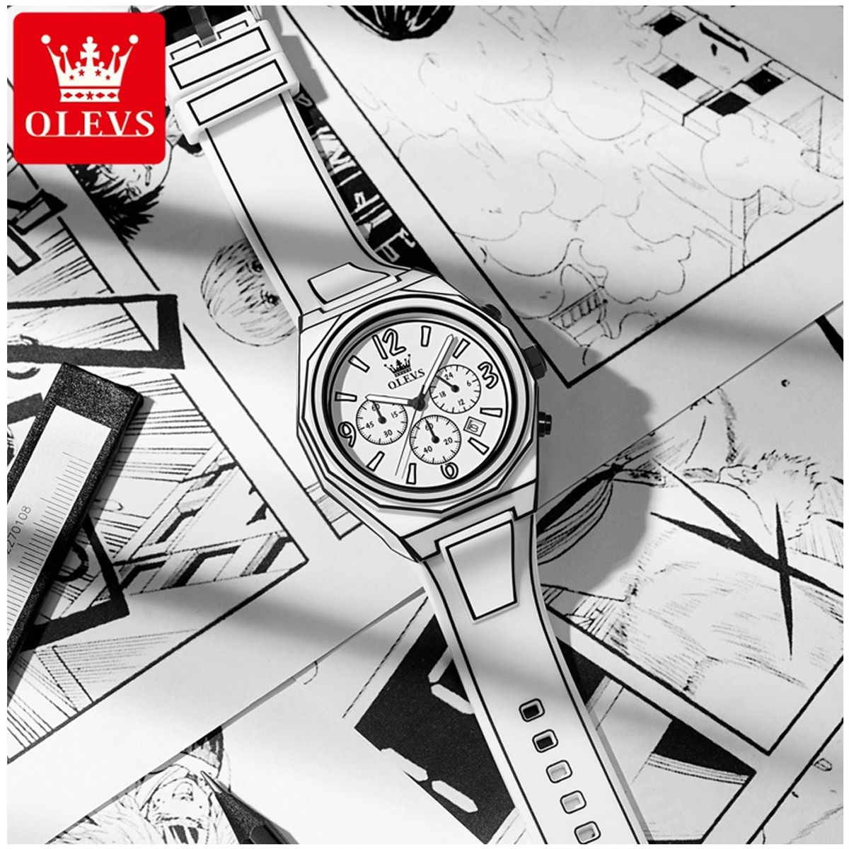 GENERICO - Reloj Multifuncional Estilo Comic Japonés Cuarzo Impermeable Luminoso