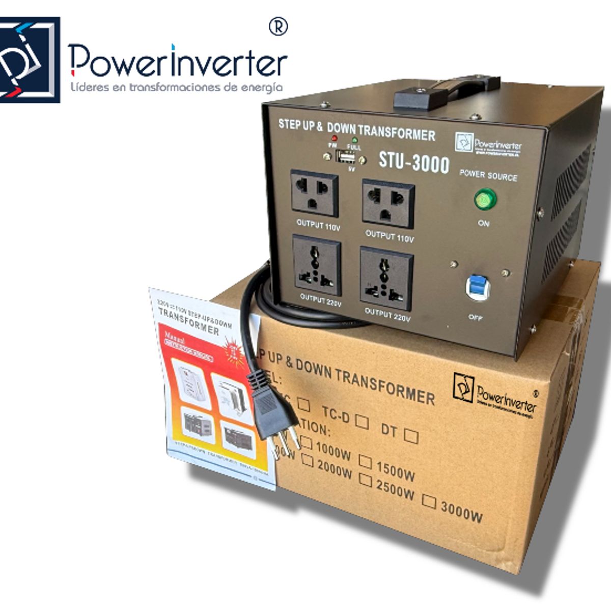 GENERICO - Transformador 220v A 110vac 3000w Bidireccional Profesional