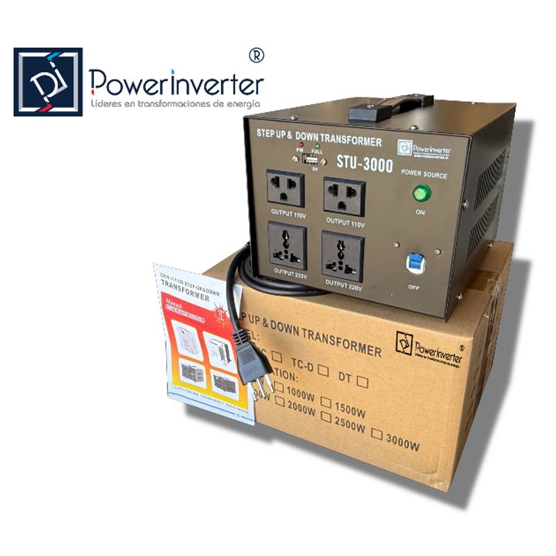GENERICO - Transformador 220v A 110vac 3000w Bidireccional Profesional