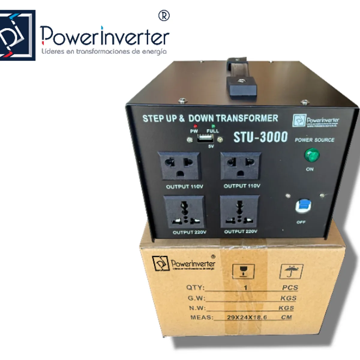 GENERICO - Transformador 220v A 110vac 3000w Bidireccional Profesional
