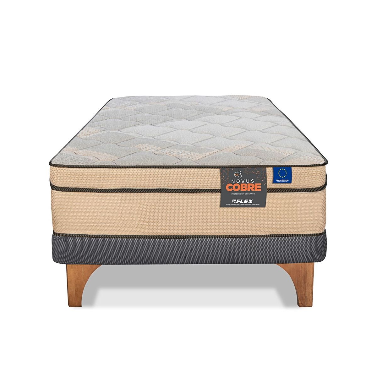 FLEX - Cama Europea Novus Cobre 1.5 plazas box