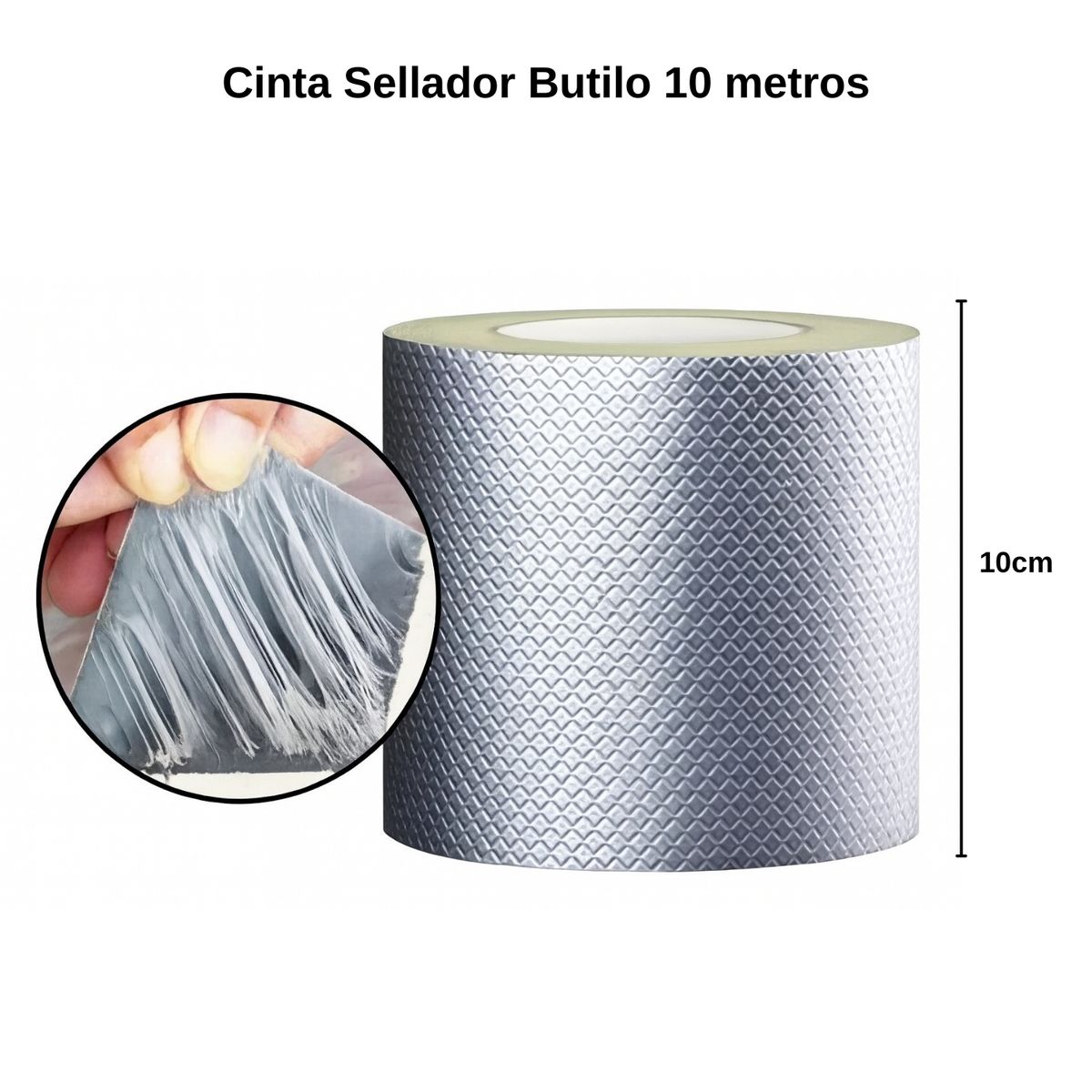 GENERICO - Cinta Sellador Butilo Techo Gotera Impermeable 100mm X 10m