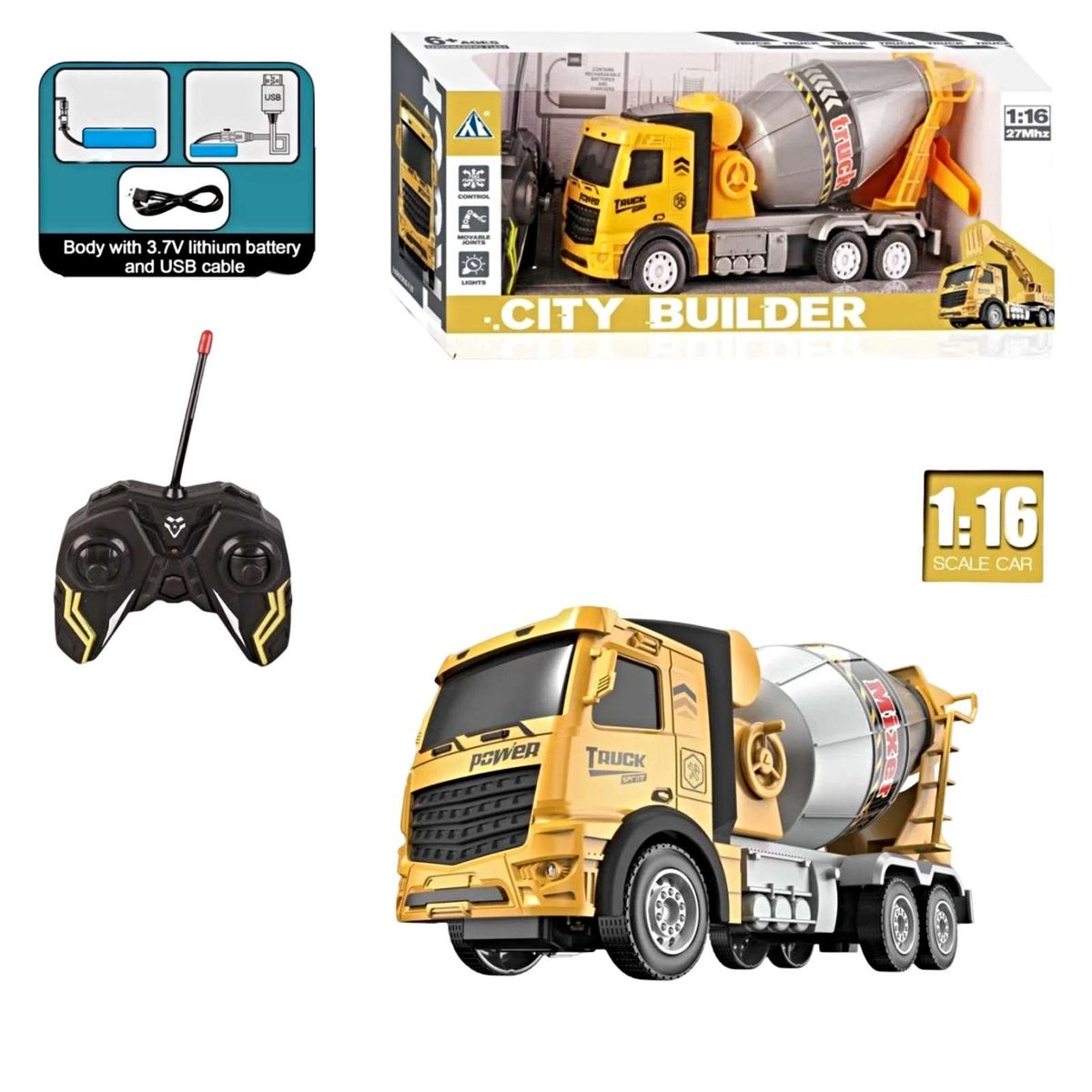 GENERICO - Camion Hormigonero recargable con control remoto