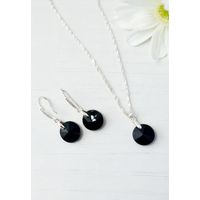 Conjunto Madrid Plata 925 creado con cristales de Swarovski® Jet