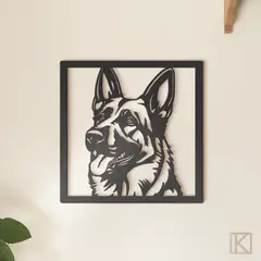 GENERICO - Cuadro Decorativo de Perro Pastor Alemán 30x30 cm