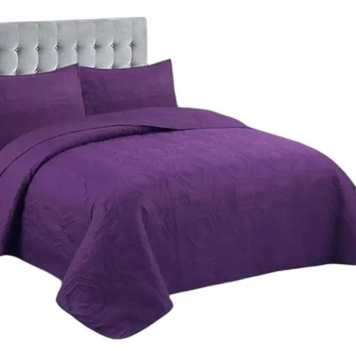 GENERICO - CUBRECAMA QUILT DE VERANO DISEÑO TEXTURIZADO UNICOLOR 1.5 PLAZA GS