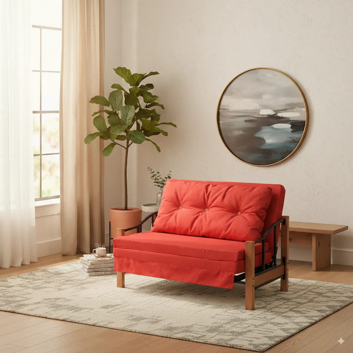 RECUTEX - SOFA CAMA RANCO ROJO