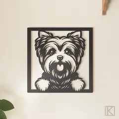 GENERICO - Cuadro Decorativo de Perro Yorkshire Terrier 30x30 cm
