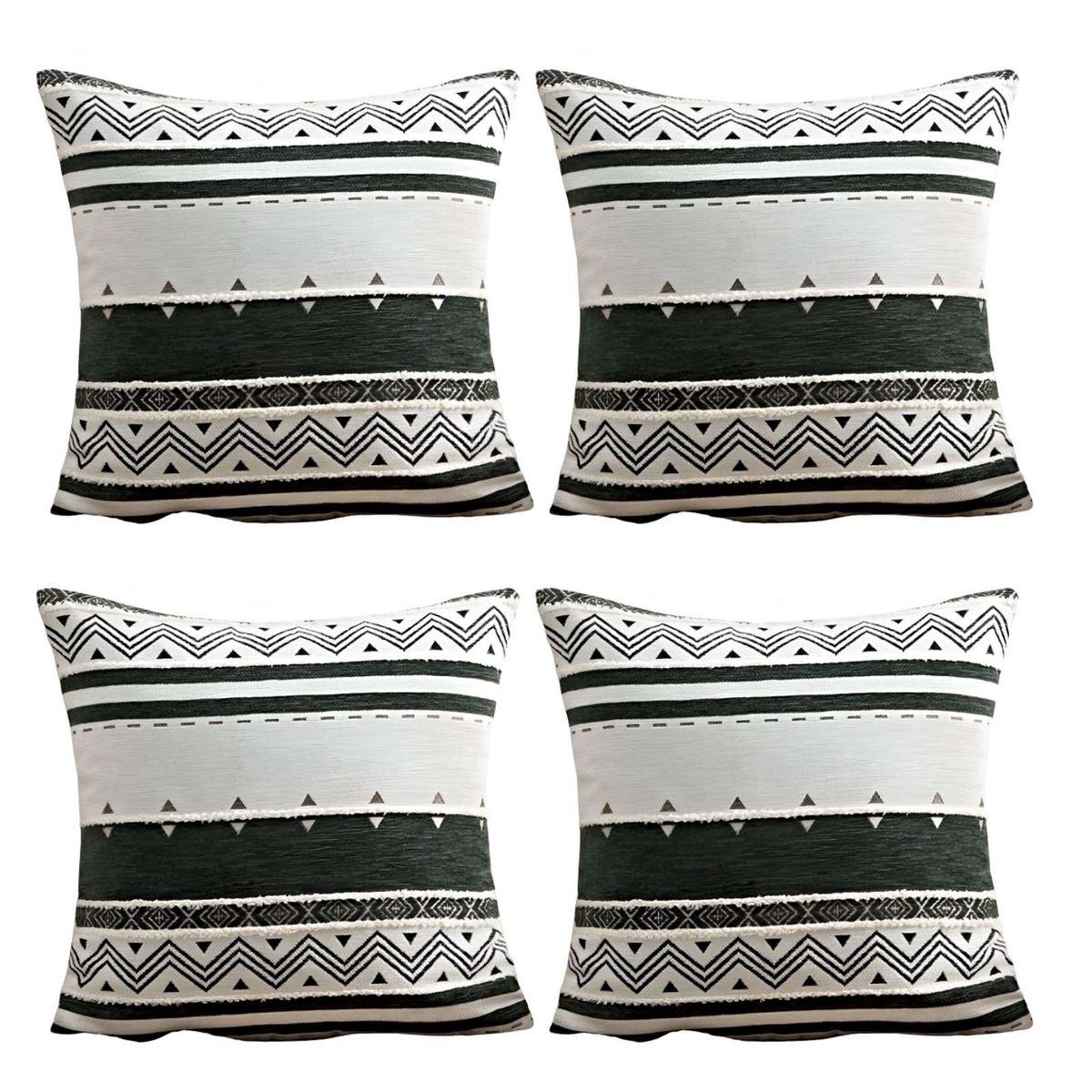 GENERICO - JUEGO DE 4 FUNDAS DE COJINES DISEÑO CHENILLE MANDALA A2…