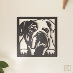 GENERICO - Cuadro Decorativo de Perro Bulldog Inglés 30x30 cm