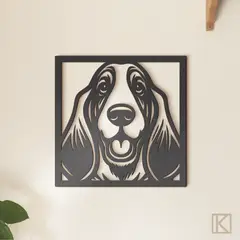 GENERICO - Cuadro Decorativo de Perro Basset Hound 30x30 cm
