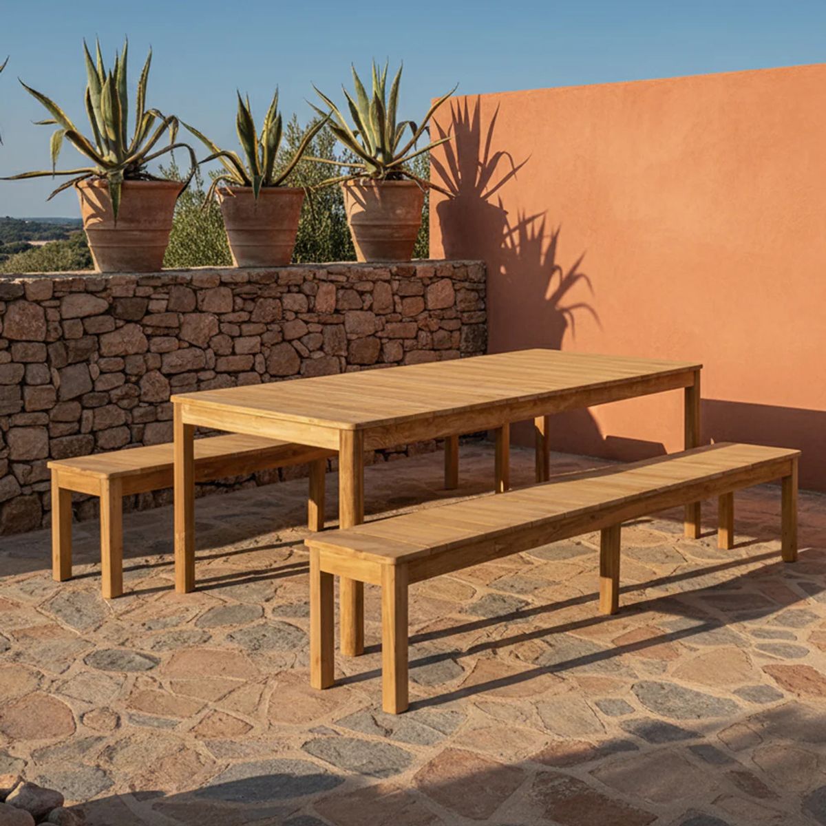 DECO EXTERIOR - Mesa Comedor Serengueti 250 cm Madera Teka