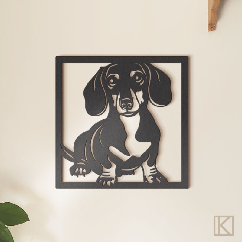 GENERICO - Cuadro Decorativo de Perro Salchicha Dachshund 30x30 cm