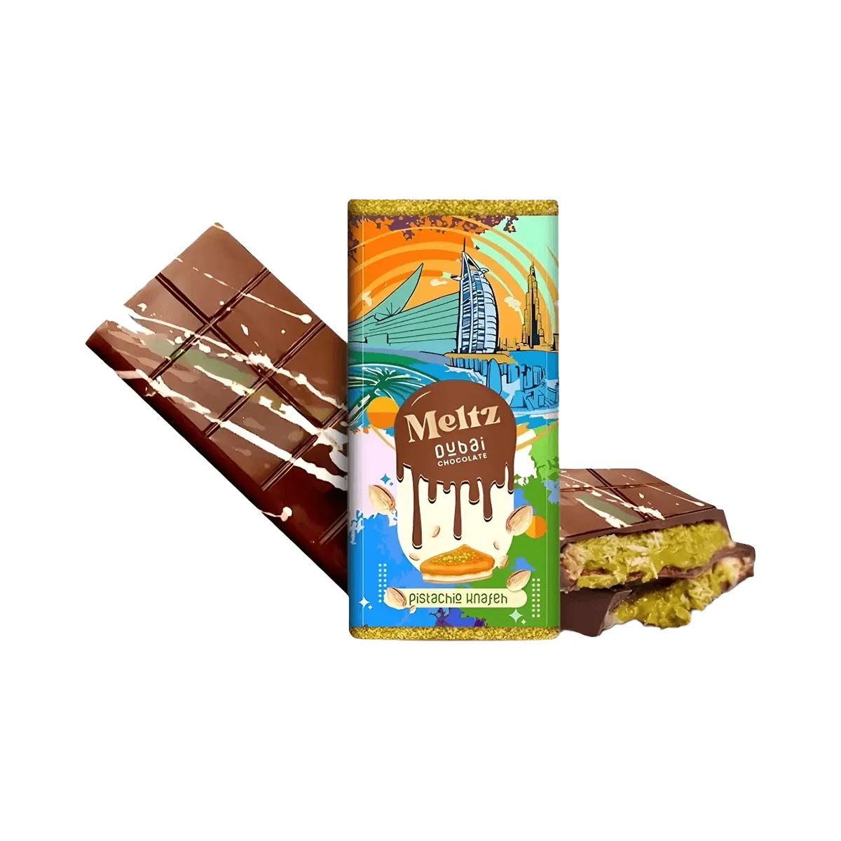 BARRA CHOCOLATE - meltz chocolate dubai pistacho kunafa  importado premium
