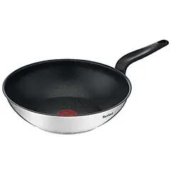 TEFAL - Wok 28 cm Acero Inoxidable Primary Francés Color Plateado