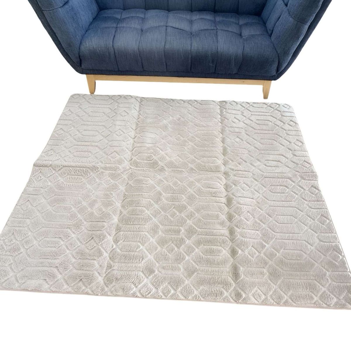 GENERICO - ALFOMBRA LIVING COMEDOR DISEÑO GEOMETRICO 160X200CM BEIGE