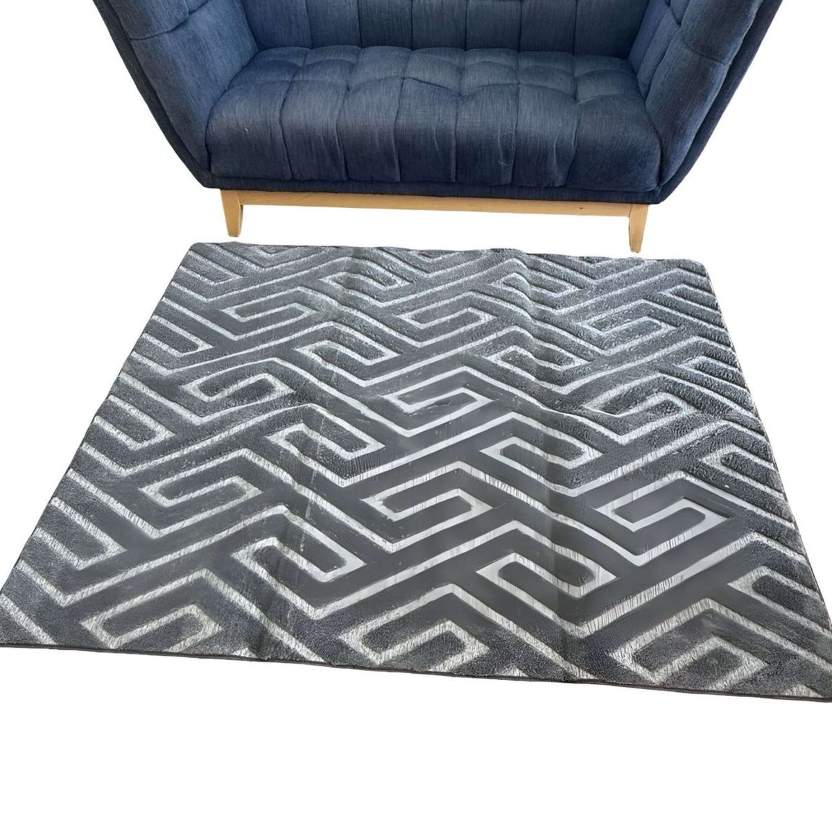 GENERICO - ALFOMBRA LIVING COMEDOR DISEÑO ELEGANTE 160X200CM GRIS OSCURO