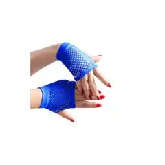 GENERICO - Guante Malla Corto Azul 1 Par