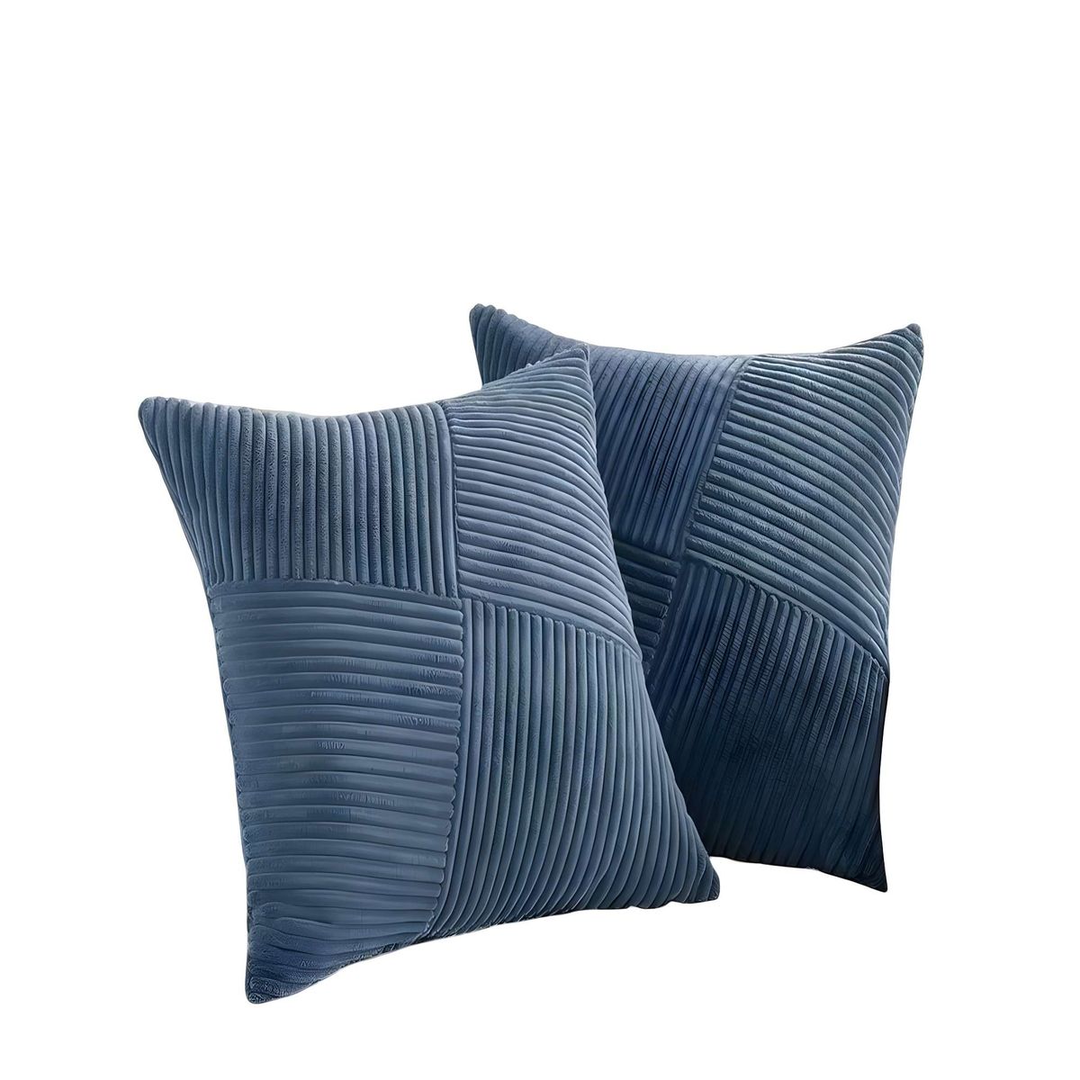 GENERICO - PACK DE 2 FUNDAS DE COJIN FELPA AZUL