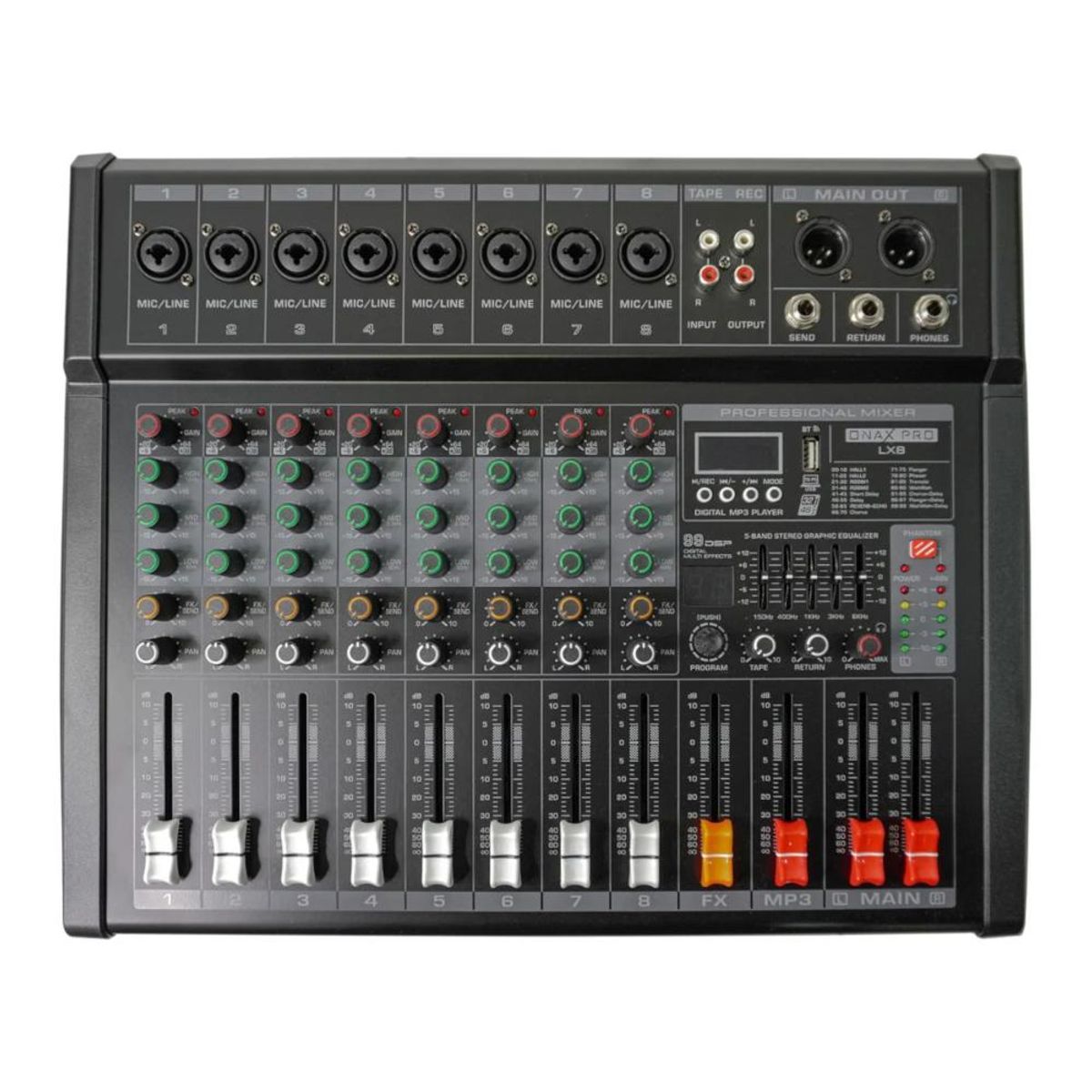 GENERICO - Mixer Potenciado 8 Canales Onax Pro LX8