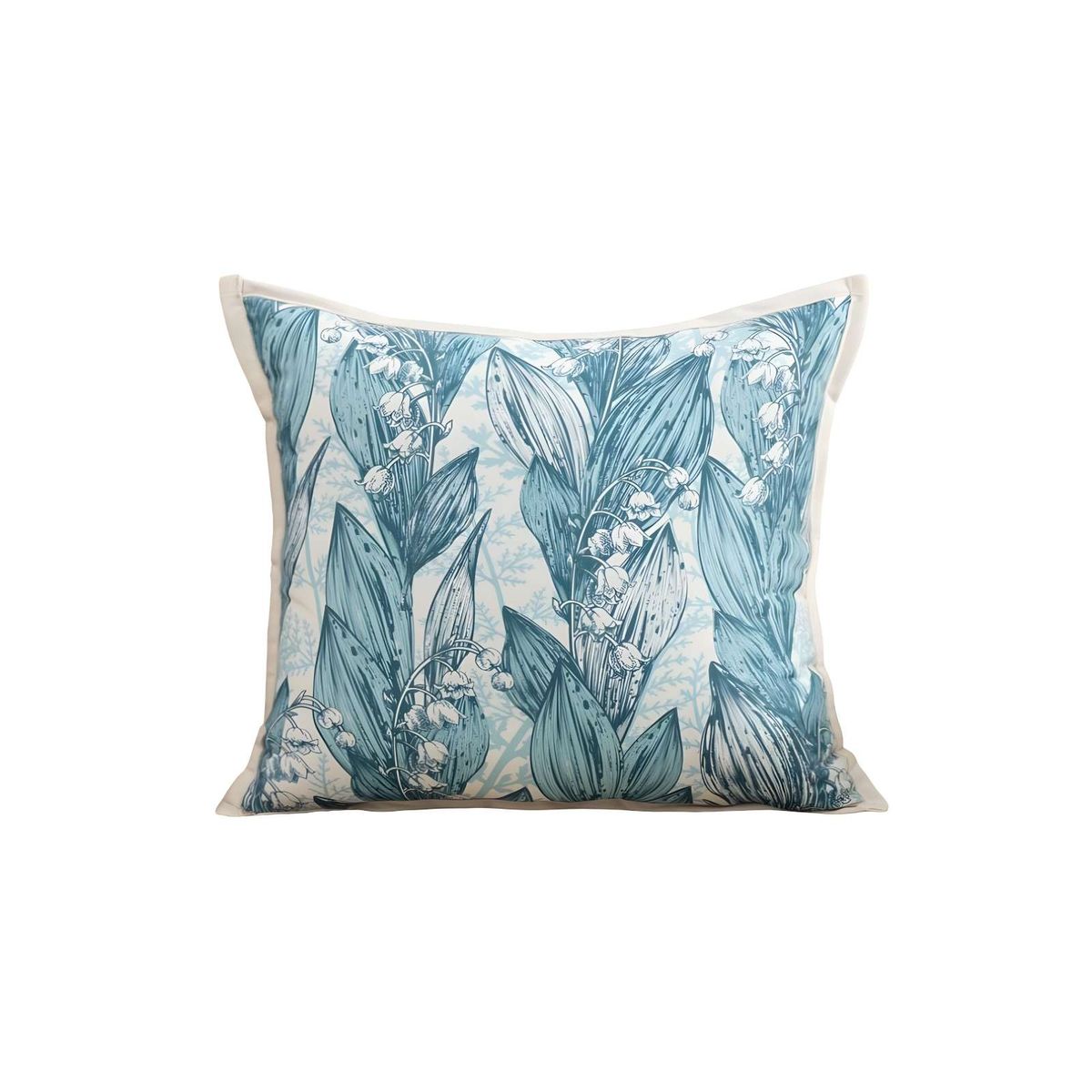 GENERICO - PACK DE 4 FUNDAS DE COJIN HOJA AZUL