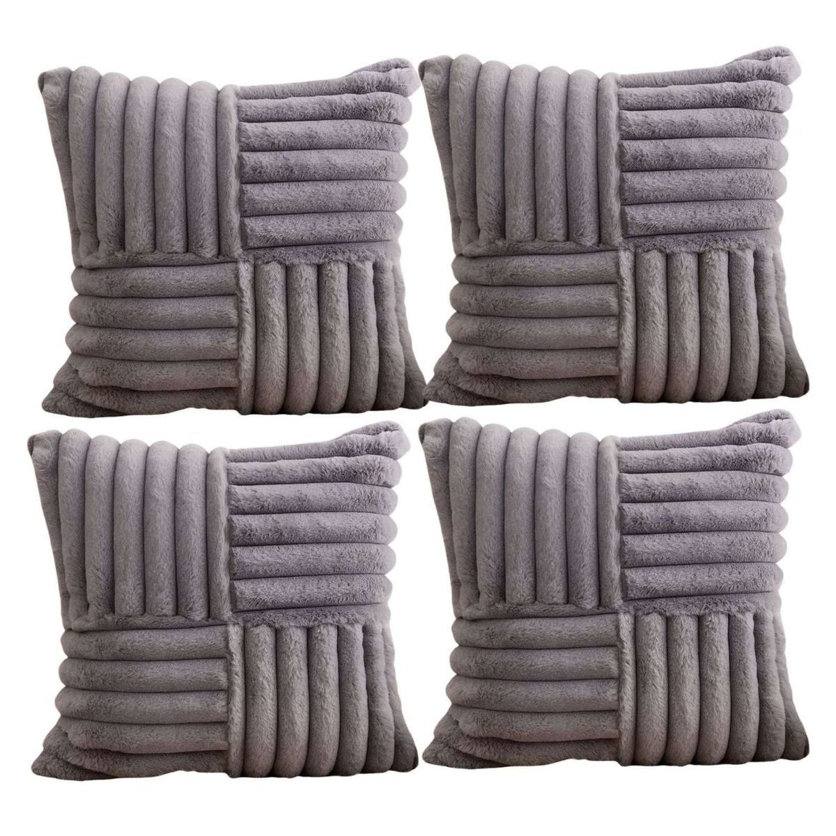 GENERICO - PACK DE 4 FUNDAS PELUDA EMPALMADA MORADO