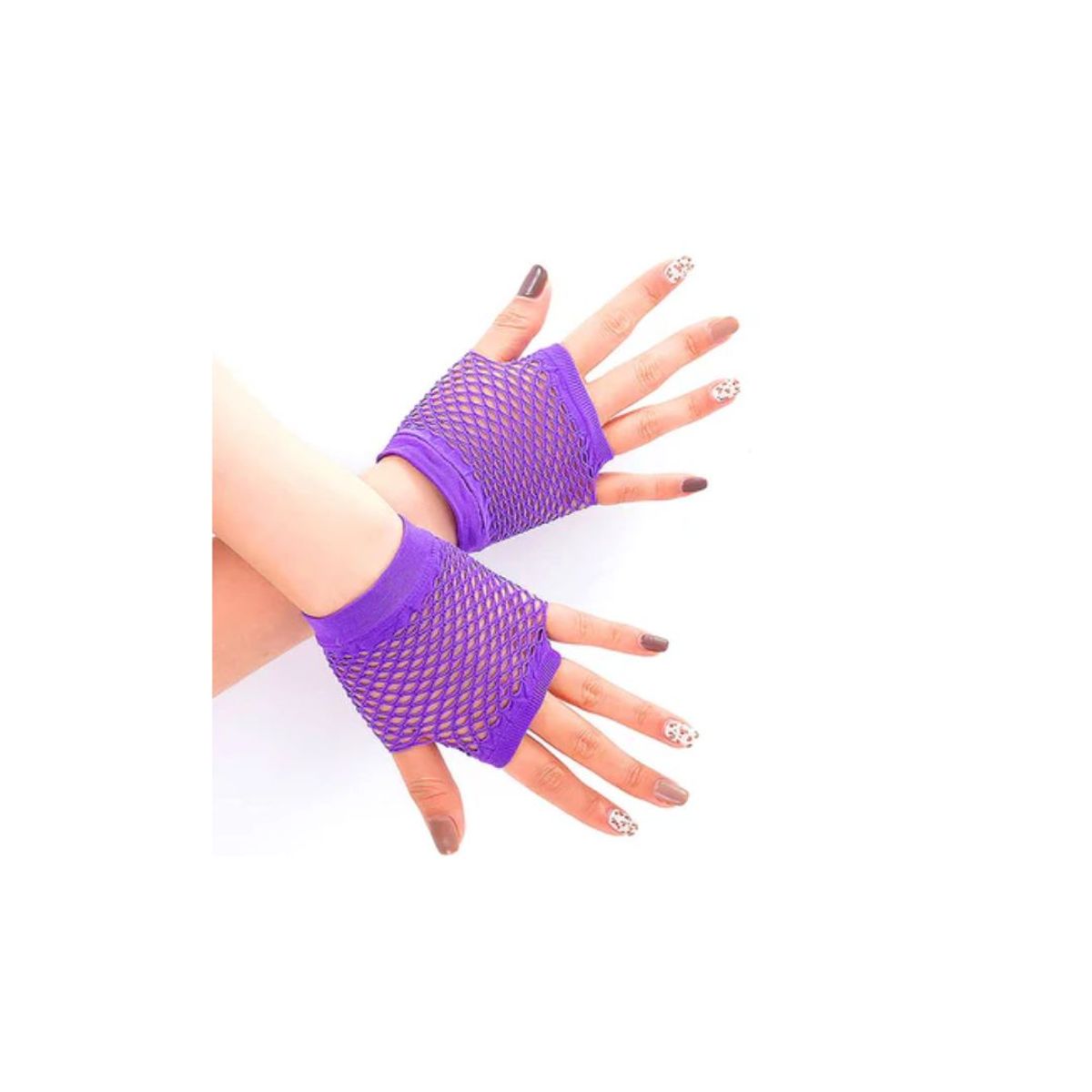 GENERICO - Guante Malla Corto Morado 1 Par
