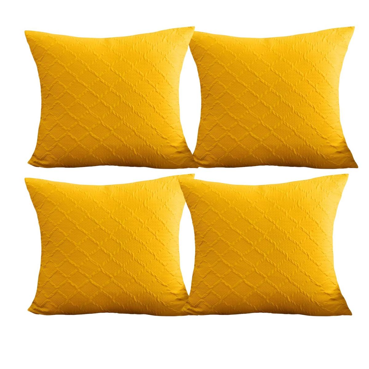 GENERICO - PACK DE 4 FUNDAS DE TERCIOPELO TRENZADO AMARILLO