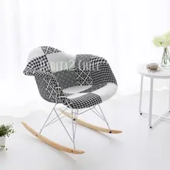 HABITA2 CHILE - Butaca con apoyabrazos Rocking - Patch Naranjete (Mecedora)