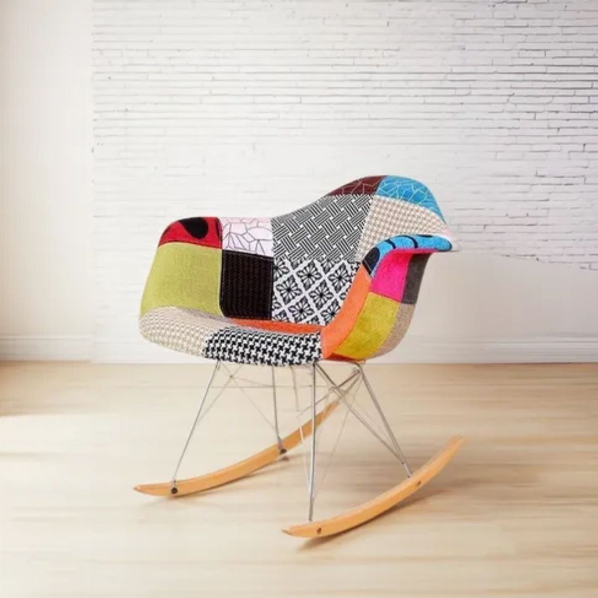 HABITA2 CHILE - Butaca con apoyabrazos Rocking - Patch Naranjete  (Mecedora)