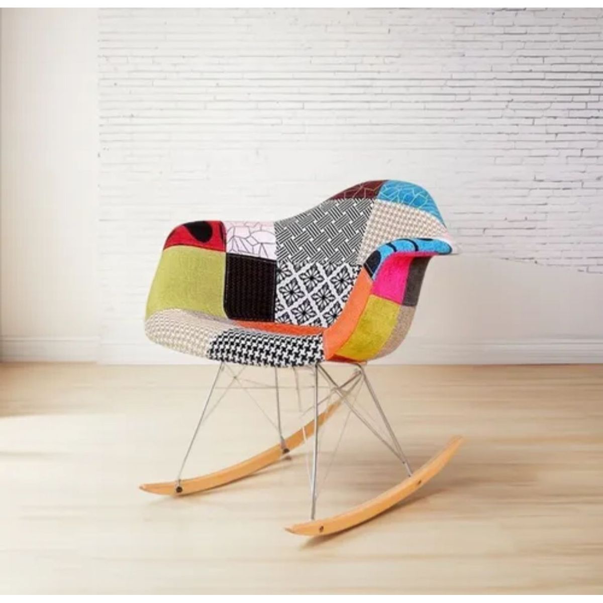 HABITA2 CHILE - Butaca con apoyabrazos Rocking - Patch Naranjete  (Mecedora)