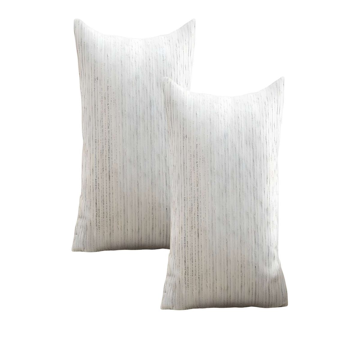 GENERICO - PACK DE 2 FUNDAS DE COJIN CHENILLE LINEA GRIS